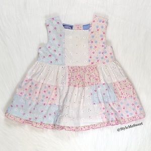 Koala Kids floral and embroidery patchwork dress